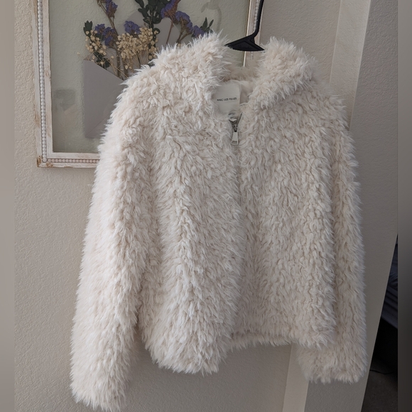 Anthropologie Aveces Les Filles Sz m Faux Fur Bomber Style Jacket - Picture 2 of 6